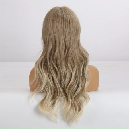 Peruca C246 Blonda Ombre Cu Breton si Varfuri Blonde Ondulata [2]