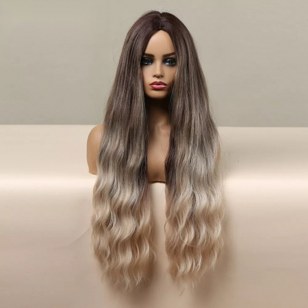 Peruca C916 Satena Blonda Ombre Gri Blond Platinat Par Cret [2]