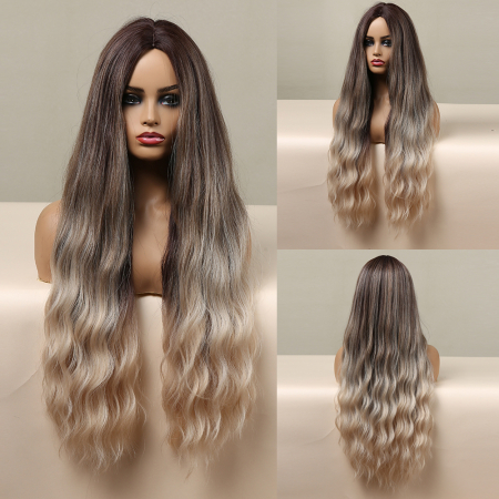 Peruca C916 Satena Blonda Ombre Gri Blond Platinat Par Cret [6]