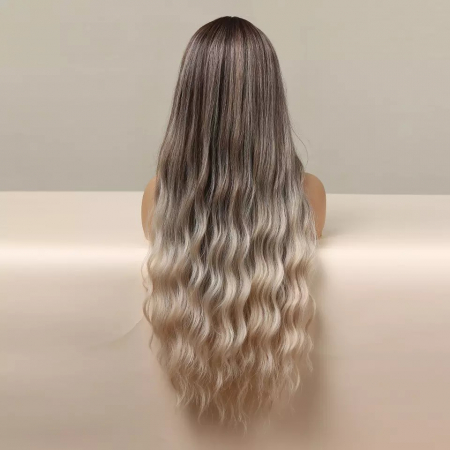 Peruca C916 Satena Blonda Ombre Gri Blond Platinat Par Cret [5]