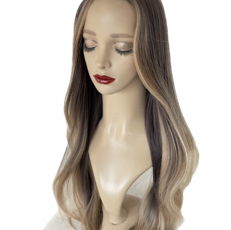Peruca C903 Satena Cu Suvite Blonde Ombre Gri Saten Cenusiu [4]