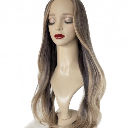 Peruca C903 Satena Cu Suvite Blonde Ombre Gri Saten Cenusiu [1]