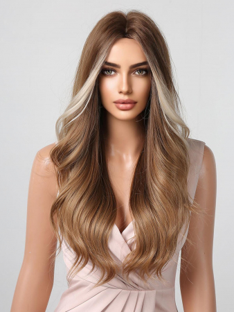 Peruca C914 Satena Cu Suvite Blonde Ombre Ondulata [1]