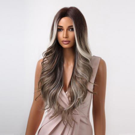 Peruca C945 Satena Ombre cu Suvite Blonde Ondulata [1]