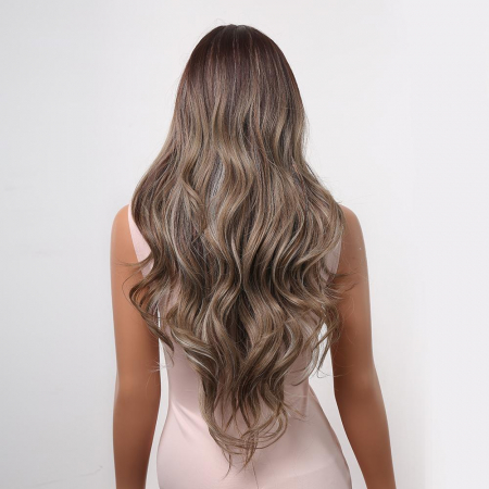 Peruca C945 Satena Ombre cu Suvite Blonde Ondulata [3]