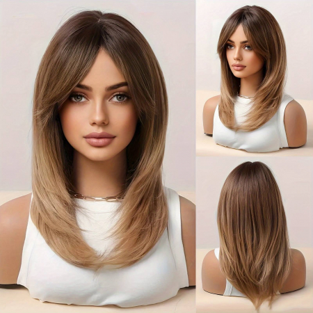 Peruca C165 Satena Ombre Cu Breton Lung si Suvite Blonde [1]