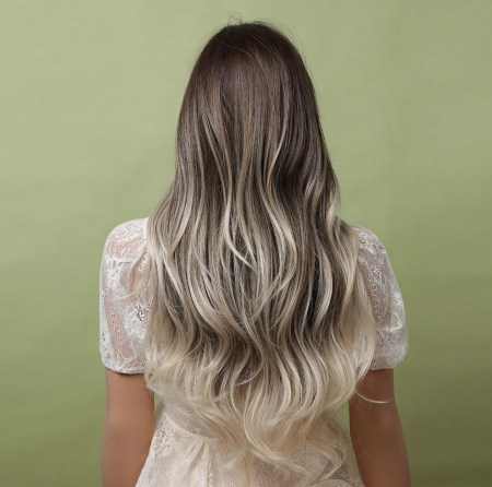Peruca C348 Satena Ombre Gri Blonda Cu Breton [3]