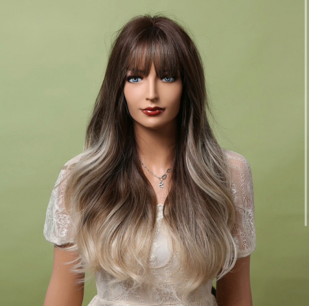 Peruca C348 Satena Ombre Gri Blonda Cu Breton [1]