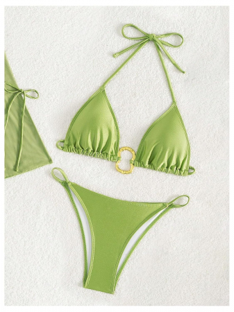 Set Costum de Baie C1644 Royale + Fusta + Bluza Cu Catarama Aurie [2]