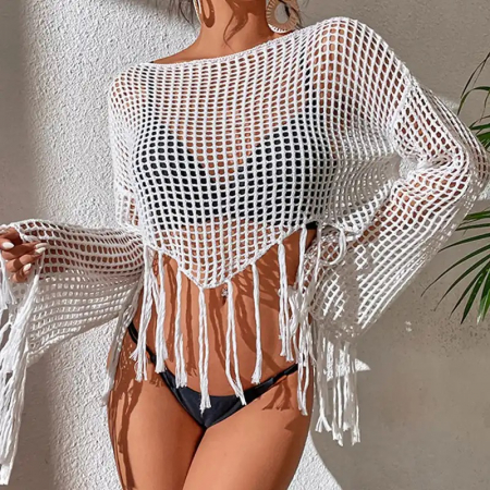 Top Bluza C1158 Franjuri Moka [2]