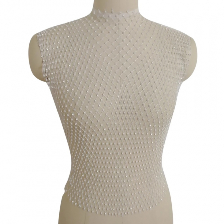 Top C801 Bluza Glory Cristale Plasa Alba [3]
