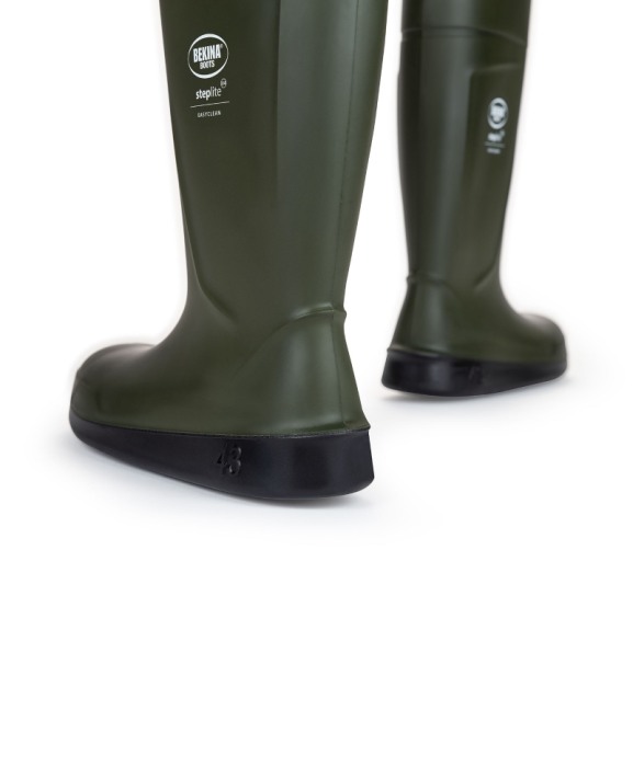 Cizme protectie Bekina Steplite EasyClean, O4 cu talpa plata, verde/negru [6]