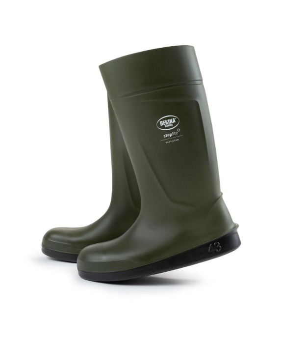 Cizme protectie Bekina Steplite EasyClean, O4 cu talpa plata, verde/negru [3]
