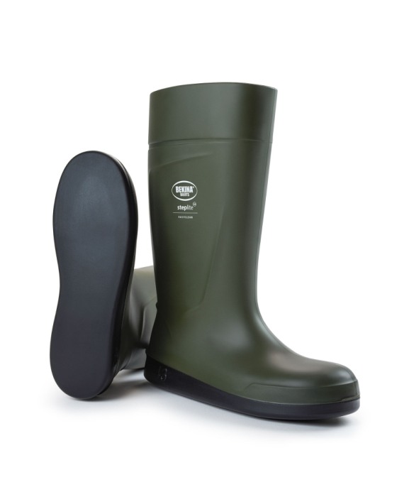 Cizme protectie Bekina Steplite EasyClean, O4 cu talpa plata, verde/negru [5]