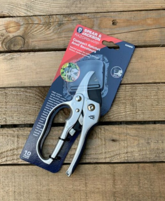 Foarfeca gradina tip nicovala, compacta cu clichet, lama otel SK5 cu teflon, Spear & Jackson Razorsharp Advance [3]
