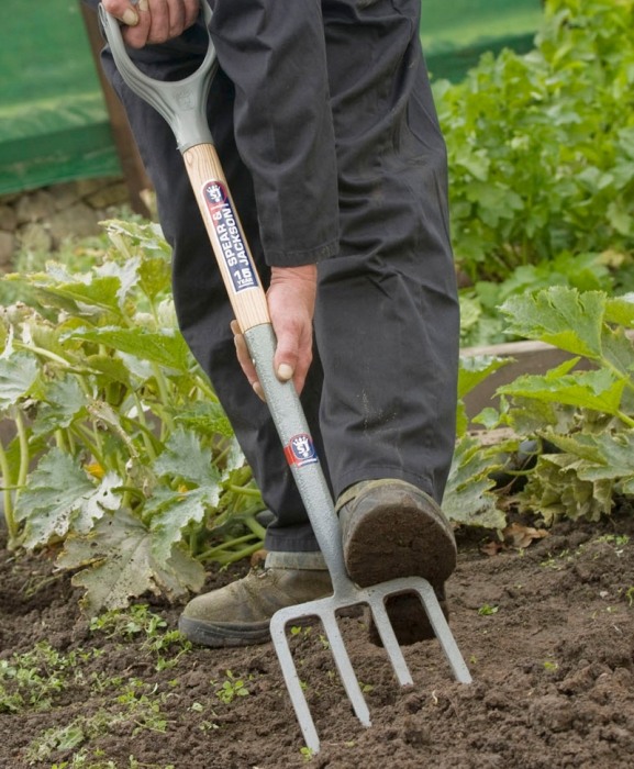 Furca sapat cu 4 coarne otel carbon, coada lemn, maner D plastic, Spear & Jackson Neverbend [2]