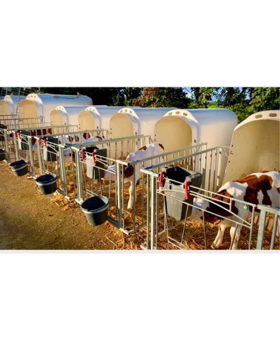 Galeata cu tetina pentru alaptarea viteilor, Milk Bar, 8l, cu carlige de fixare Ezi Lock [5]