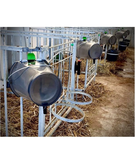 Galeata cu tetina pentru alaptarea viteilor, Milk Bar, 9l, semitransparenta, cu maner metalic [7]