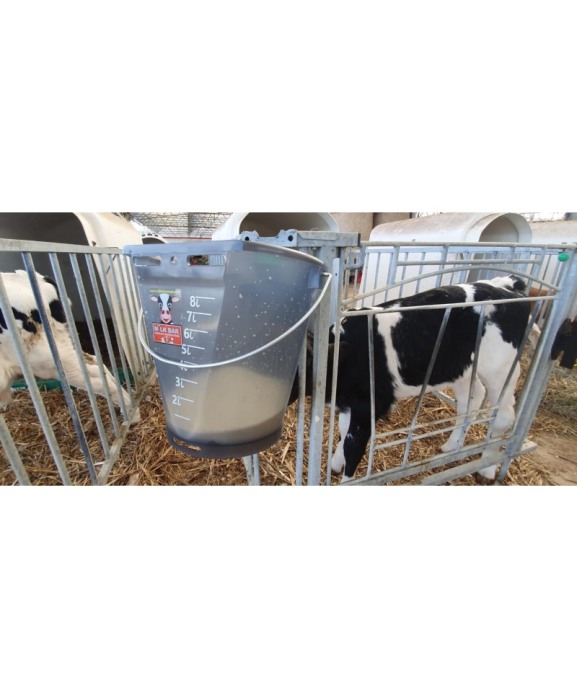 Galeata cu tetina pentru alaptarea viteilor, Milk Bar, 9l, semitransparenta, cu maner metalic [5]