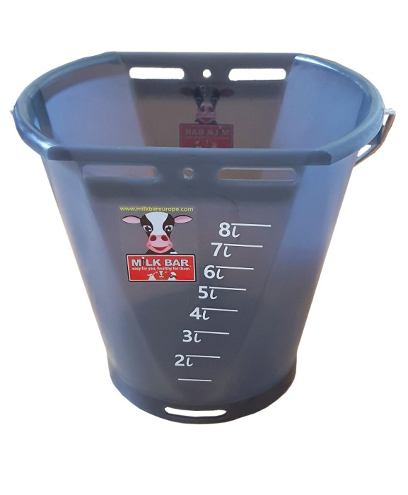 Galeata cu tetina pentru alaptarea viteilor, Milk Bar, 9l, semitransparenta, cu maner metalic [2]