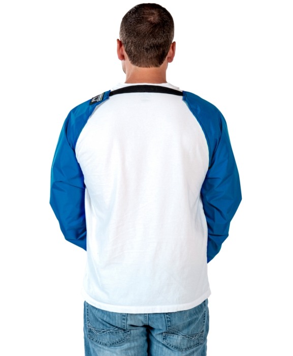 Maneci protectie mulgator Udder Tech, cu orificiu deget mare si prindere dupa gat, nailon - impermeabile, albastre [2]