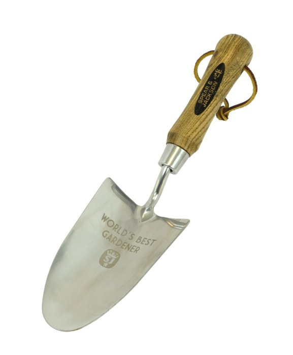 Plantator in ambalaj cadou cu lama inox, maner lemn, gravat World's Best Gardener, Spear & Jackson [2]