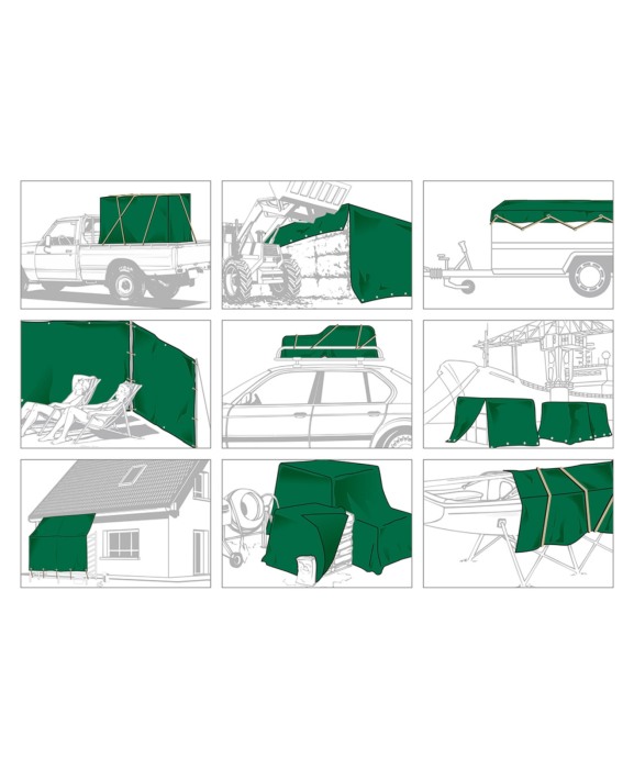 Prelata impermeabila tarpaulin Zill PolyTarp PE, verde, 210 g/m² [5]