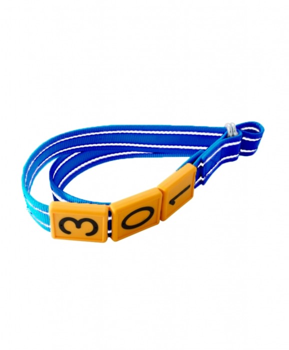 Zgarda textila animale mari, 40 mm, catarama metalica, Akroh, albastra/alba, 1,4 m [4]