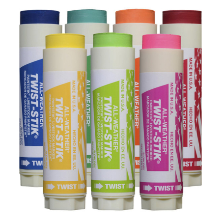 Batoane retractabile vopsea temporara pentru marcarea animalelor, All-Weather Paintstick Twist, cutie 12 bucati [1]