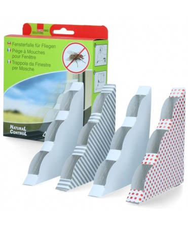 Impotriva insectelor - Capcane adezive muste pentru ferestre, Swissinno Window Fly Trap, set 4 bucati