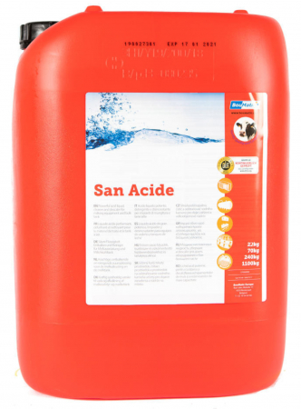 Produse consumabile - Detergent acid lichid BouMatic San Acide, pentru instalatii de muls si tancuri de racire, 22 kg