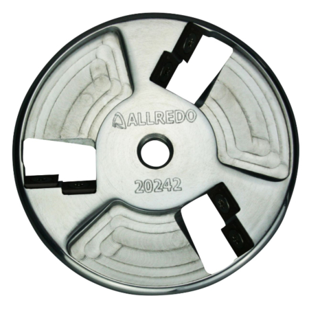 Discuri trimaj ongloane - Disc trimaj ongloane 120 mm din aluminiu, inchis, cu 6 lame reversibile din titan, Allredo SA10