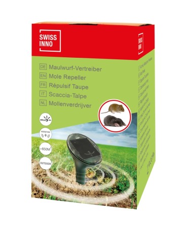 Impotriva cartitelor - Dispozitiv cu ultrasunete pentru alungarea cartitelor, incarcare solara, Swissinno Ultrasonic Solar Mole Repeller, 650 mp