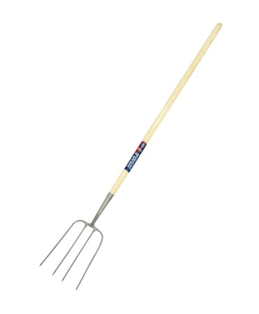 Furca compost cu 4 coarne otel carbon, coada lemn, Spear & Jackson Neverbend Professional [1]