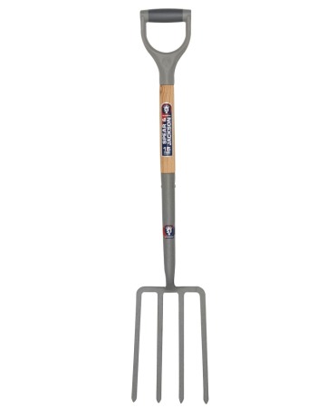 Furci si greble - Furca sapat cu 4 coarne otel carbon, coada lemn, maner D plastic, Spear & Jackson Neverbend