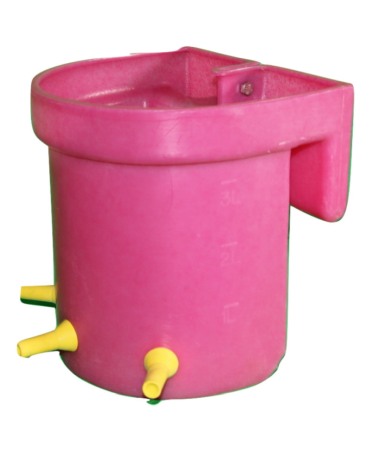 Colostru miei si iezi - Galeata cu 3 tetine galbene pentru colostru miei si iezi, Milk Bar, 3l cu suport de prindere si carlig de blocare