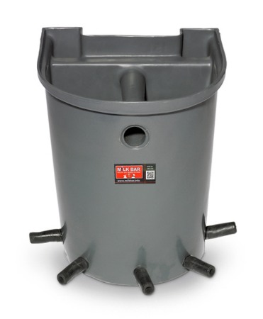 Alaptare vitei - Galeata cu 5 tetine pentru alaptarea viteilor, Milk Bar, 15l cu suport de prindere si carlige de fixare