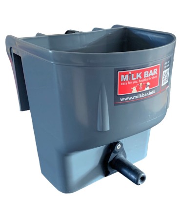 Vitei - Galeata cu tetina pentru alaptarea viteilor, Milk Bar, 4l cu sistem fixare tetina, suport de prindere si carlig de blocare