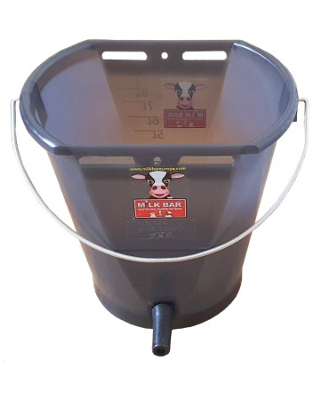 Vitei - Galeata cu tetina pentru alaptarea viteilor, Milk Bar, 9l, semitransparenta, cu maner metalic