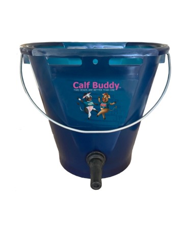 Galeata cu tetina pentru alaptarea viteilor, Milk Bar Calf Buddy, 9l, semitransparenta, cu maner metalic
