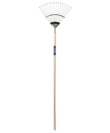 Furci si greble - Grebla tip evantai flexibila cu dinti din inox, coada lemn, Spear & Jackson Neverbend Stainless