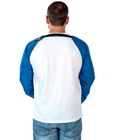 Maneci protectie mulgator Udder Tech, cu orificiu deget mare si prindere dupa gat, nailon - impermeabile, albastre [1]