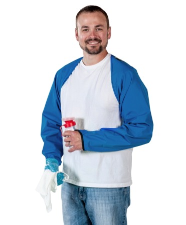 Maneci protectie mulgator Udder Tech, cu orificiu deget mare si prindere dupa gat, nailon - impermeabile, albastre [0]