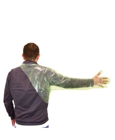 Fertilitate si reproductie vaci - Manusi examinare cu umar, de unica folosinta, Teqler, 120 cm, verzi, cutie 50 bucati
