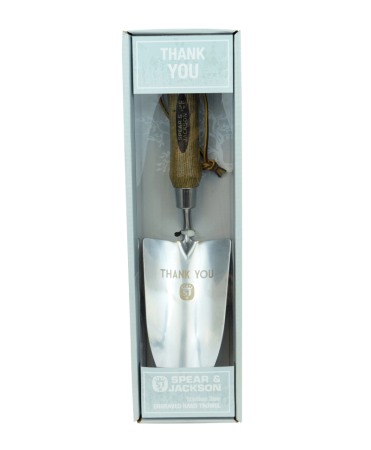 Plantatoare - Plantator in ambalaj cadou cu lama inox, maner lemn, gravat Thank you, Spear & Jackson