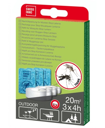 Impotriva insectelor - Set 3 pastile si lumanari, rezerve pentru felinarul indepartare tantari Swissinno Mosquito Stop Lantern, actiune 12h
