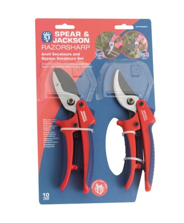 Seturi unelte gradinarit - Set cadou cu foarfeci tip bypass si nicovala, Spear & Jackson Razorsharp