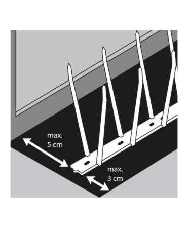 Tepi impotriva pasarilor, policarbonat transparent, 300cm, adeziv inclus, Swissinno Bird Spikes [8]