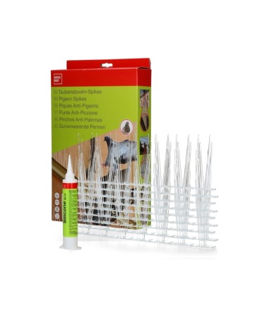 Tepi impotriva pasarilor, policarbonat transparent, 300cm, adeziv inclus, Swissinno Bird Spikes [1]
