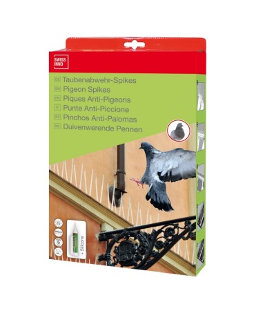 Impotriva pasarilor - Tepi impotriva pasarilor, policarbonat transparent, 300cm, adeziv inclus, Swissinno Bird Spikes